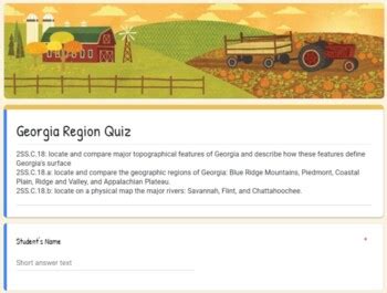 Georgia Regions Quiz - Google Forms by Fairydiddles | TpT