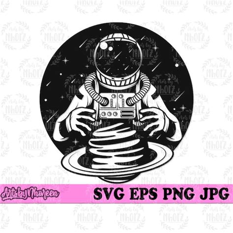 Astronaut Svg Spaceman Clipart Outer Space Cut File Planet Etsy Ireland