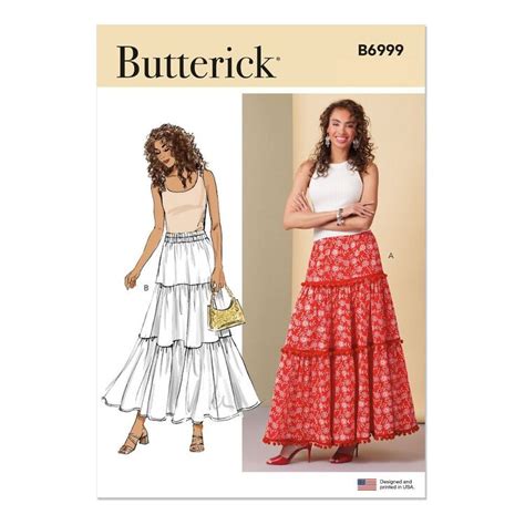 Butterick B6999 Misses Tiered Skirts Pattern White