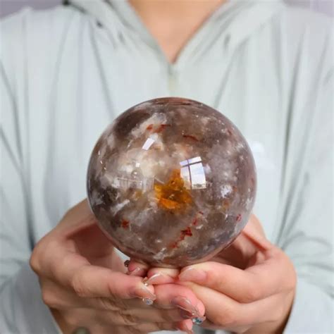 1 1KG NATURAL FIRE Quartz Crystal Ball Quartz Crystal Sphere Reiki EUR