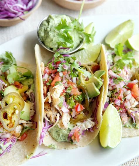 Grilled Chicken Tacos With Avocado Crema Punchfork