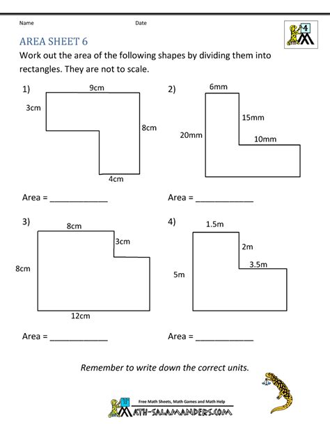 Area Worksheets