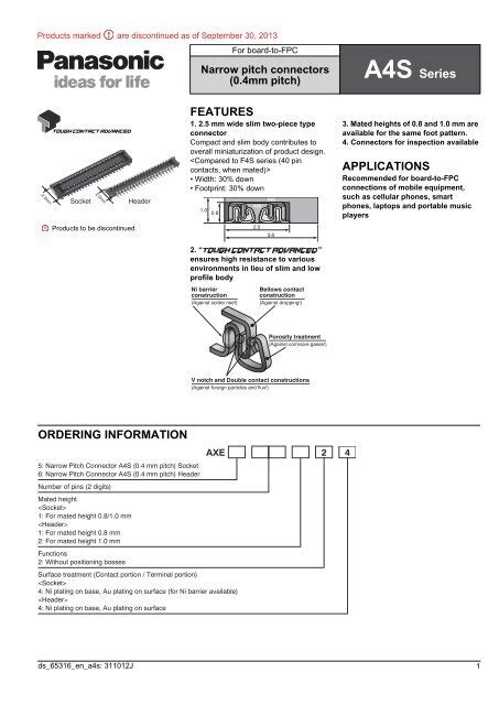 PDF Data Sheet Panasonic Electric Works Europe AG