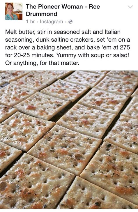 A Facebook Post With An Image Of Crackers On It