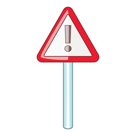 Warning sign icon, cartoon style 14751525 Vector Art at Vecteezy