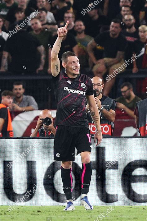 Andrea Belotti Roma Celebrates After Scoring Editorial Stock Photo