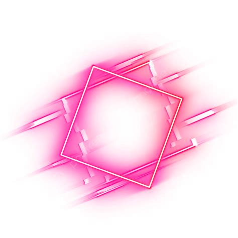 Pink Neon Border Square Cyber Frame Neon Neon Border Border PNG