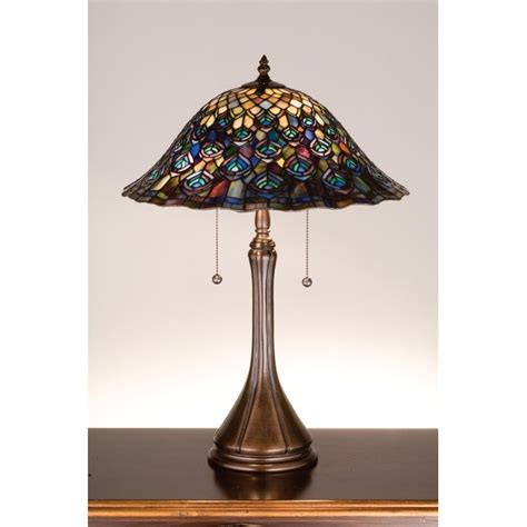 Gracie 12 Inch Blue White Flower Design Stained Glass Bronze Tiffany Style Table Lamp On Sale