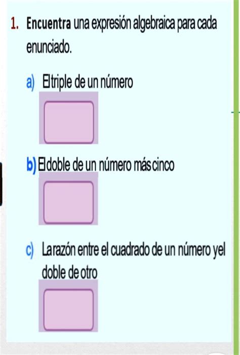 Solved Encuentra Una Expresi N Algebraica Para Cada Enunciado A El