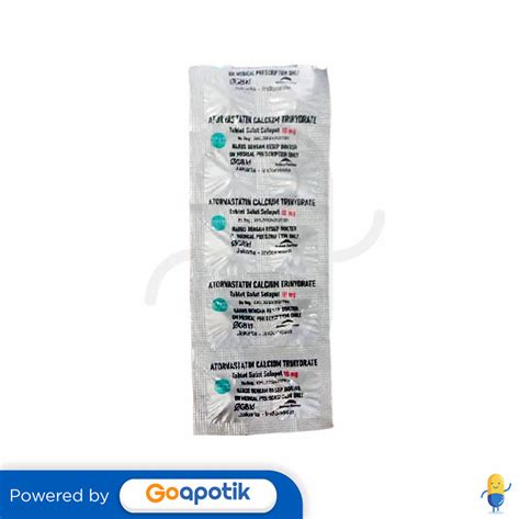 Atorvastatin Calcium Trihydrate Kimia Farma 10 Mg Strip 10 Tablet