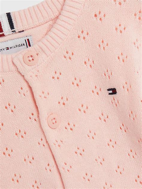 Pointelle Knit Cardigan Pink Tommy Hilfiger