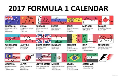 I made a 2017 season calendar! : formula1