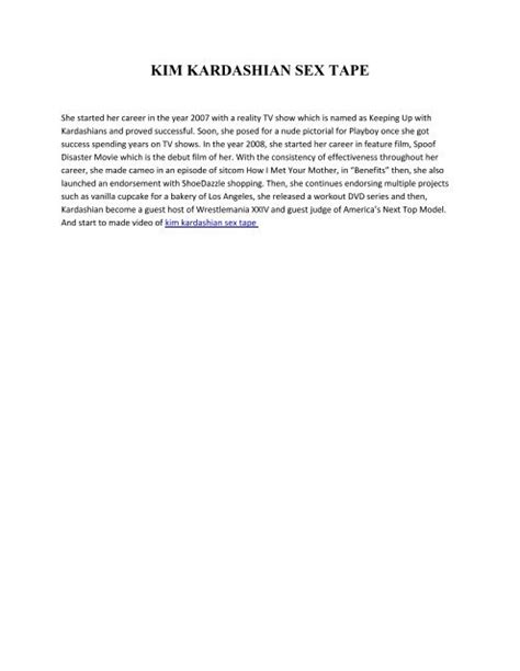 KIM KARDASHIAN SEX TAPE