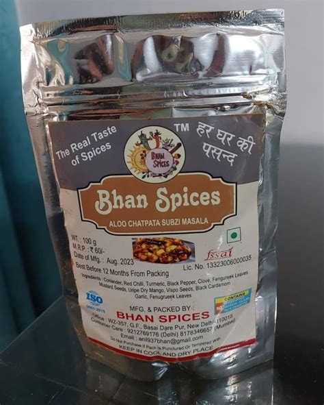 Bhan Spices Powder Blended Aloo Chatpata Sabzi Masala For Cooking