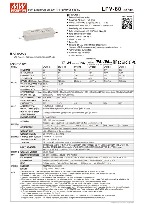 Hướng dẫn lựa chọn nguồn Meanwell LPV-60: Ưu nhược điểm của LPV-60-5 so ...