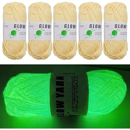 Amazon 5 Pcs Glow In The Dark Yarn Sewing Supplies 55yd For