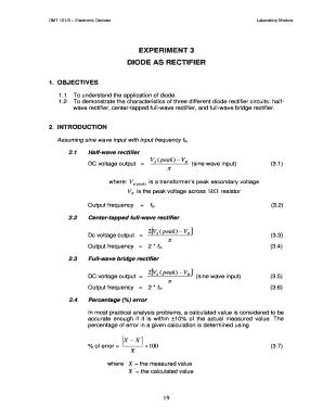 Fillable Online Portal Unimap Edu Experiment Diode As Rectifier