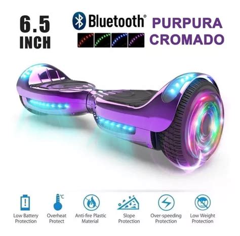 Patineta El Ctrica Hoverboard Bluetooth Luces Led Morada Mercadolibre