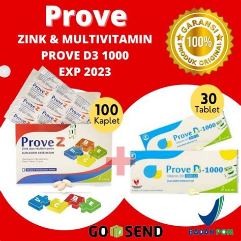 Jual PROVE Z ZINC MULTIVITAMIN 100 PROVE D3 1000 IU 30 TABLET