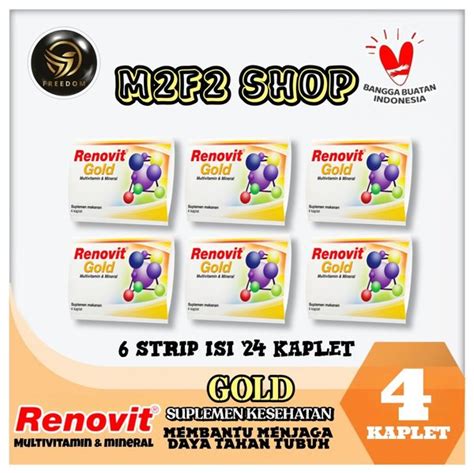 Jual Renovit GOLD Multivitamin Mineral Suplemen Strip 4 Kaplet