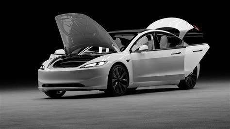 Tesla Model 3 Highland 3d Model Animated Rigged Cgtrader