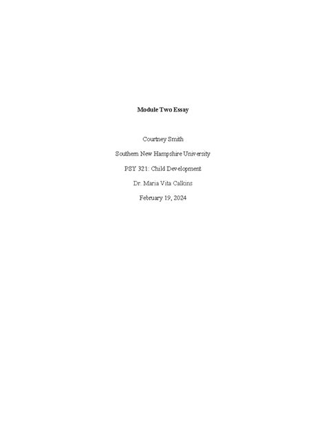 Psy Module Two Essay Module Two Essay Courtney Smith Southern New