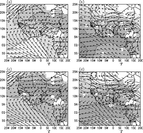 A The 925 Hpa Geopotential Heights 10 Gpm Contour Interval And