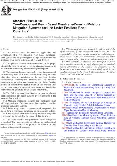 Astm F Standard Practice For Two Component Resin Based