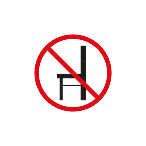 No Está Permitido Sentarse Signo Icono Vectorial Símbolo De Prohibición