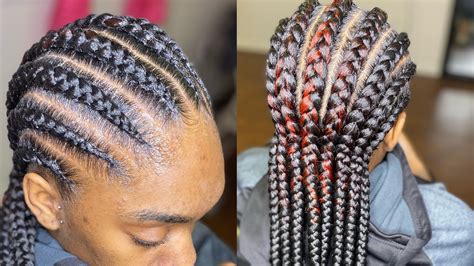 8 Straight Back Feed In Braids Tutorial Youtube