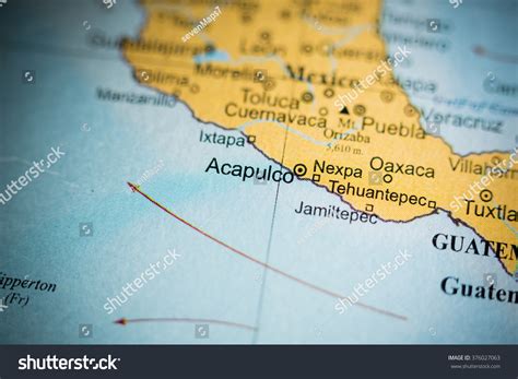 Map View Acapulco Mexico On Geographical Stock Photo 376027063 ...