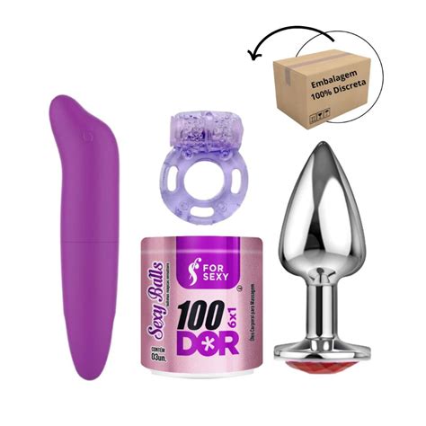 Kit Plug Anal Tamanho P 100Dor Sexy Ball Bolinha Anal Anel Peniano Vibrador Ponto G Liso