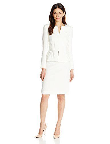 Tahari By Arthur S Levine Women S Crepe Skirt Suit With Pintucks