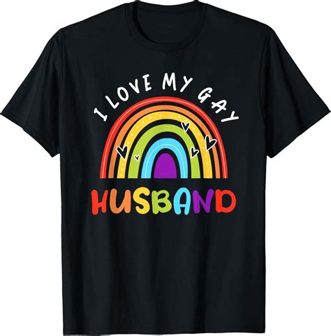 Lgbt Gay Men Pride Flag Rainbow Flag I Love My Gay Husband T Shirt Walmart