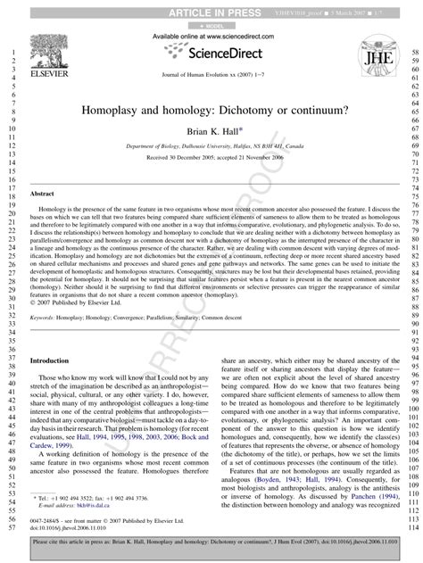 (PDF) Homology and Homoplasy 