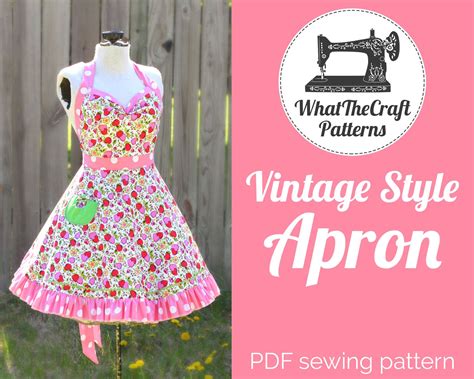 Vintage Style Retro Apron Printable Pdf Pattern Etsy Australia