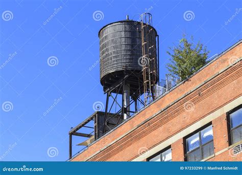 Rooftop Water Tank Stock Image Image Of Manhattan Supply