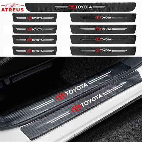 Para Toyota Adesivo Soleira De Porta De Carro De Fibra De Carbono