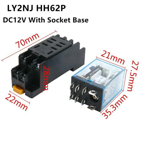 Coil Power Relay LY2NJ DPDT 8Pin Miniature Relay DC12V DC24V AC110V