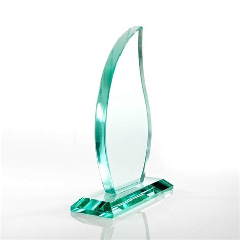 Premium Jade Glass Trophy Flame Small Baudville