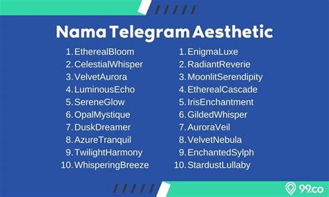 120 Nama Telegram Aesthetic Yang Unik Dan Keren