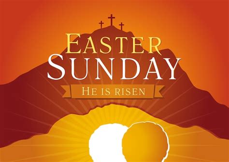 Premium Vector Easter Sunday He Is Risen Greeting Card Or Banner