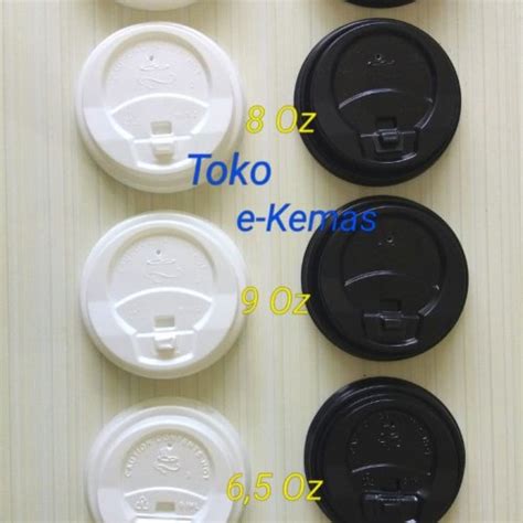 Jual Tutup Papercup Lid Paper Cup Hot 12 Oz 16 Oz Hitam Putih Putih Kota Tangerang