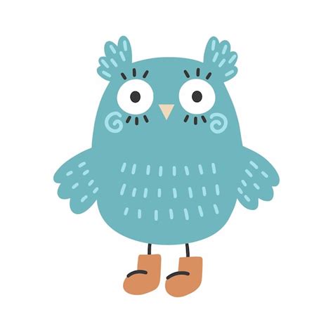 Hibou Mignon Avec De Grands Yeux En Bottes Illustration D Automne