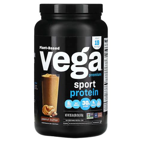 Vega Sport Plant Based Premium Protein Peanut Butter 1 Lb 12 Oz 815 G