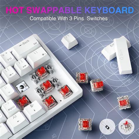 Snapklik Aula Percent White Mechanical Gaming Keyboard Rgb Backlit Custom Hot