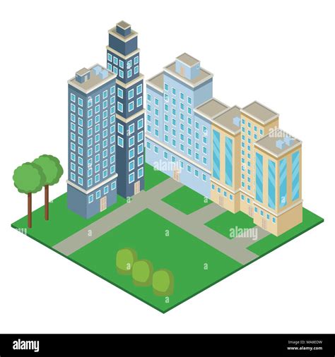 Isometric Office Buildings Stock Vector Image And Art Alamy