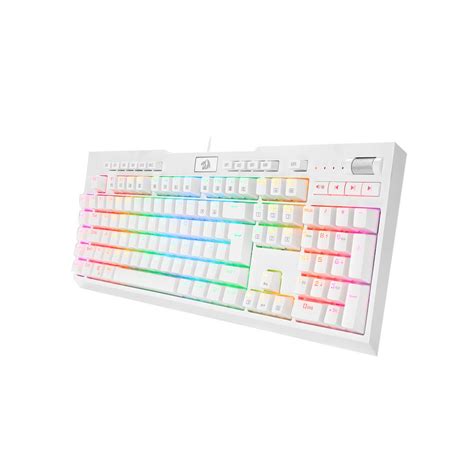 Teclado Mecânico Óptico Gamer Redragon Brahma Pro RGB Switch Red Whi