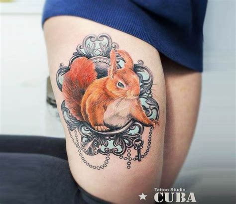 Squirrel Tattoo By Karina Cubatattoo Post 15192 Framed Tattoo