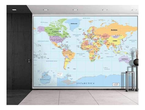 World Map Murals World Map Wall Mural World Map Wallpaper Mural Images